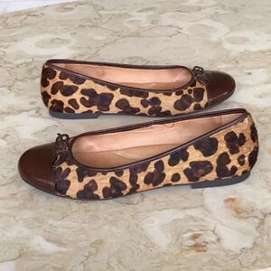 Nurture Pony Hair Leopard Print Ballerina Flats